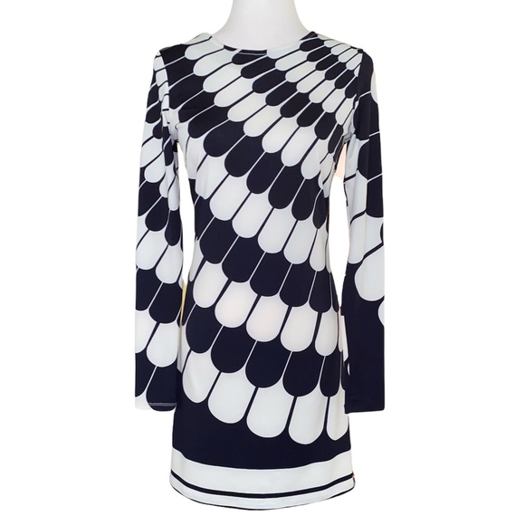 JB by Julie Brown Feather Print Morgan Mod Tunic Dress - S - Picture 2 of 11